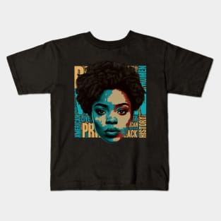 Black Women Power, African American Brown Girl Kids T-Shirt